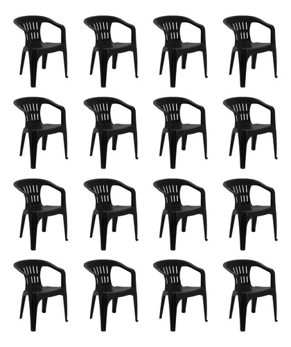 Combo 16 Cadeiras Plásticas Com Braços Atalaia Tramontina