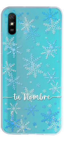 Funda Para Xiaomi  Navidad Copos De Nieve Con Tu Nombre