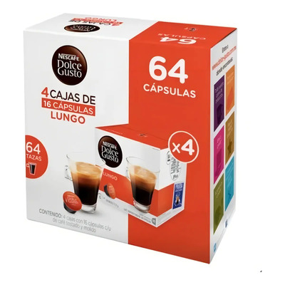 Cápsulas De Café Nescafé Dolce Gusto Lungo 64 Capsulas | Envío gratis