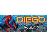 Lona Para Fiesta Personalizada Spiderman Hombre Araña