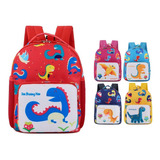 Mochila Escolar Para Niño Niña Jardin Infantil Dinosaurio Color Rosa