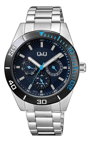 Reloj Q&q Aa42j412y Azul Hombre 100% Original