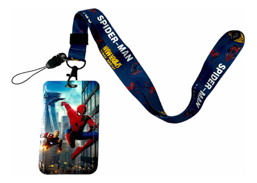 Porta Sube Spiderman Hombre Araña Colgante Tarjeta Premium +