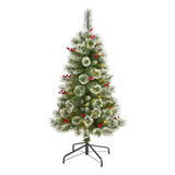 3.9 ft. Arbol De Navidad Artificial De Pino Suizo Esmerilado