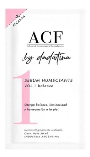 Serum Refill Humectante Acf By Dadatina Volumen 1  30 Ml