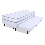 Bf Colchões Cama Box Auxiliares 188x88cm Branco Solteiro