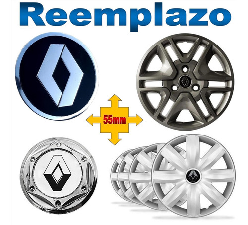 Calcomania En Aluminio Con Logo Renault Para Centro De Rin Foto 4