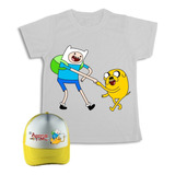 Hora De Aventura Camiseta + Gorra  Combo Para Niños