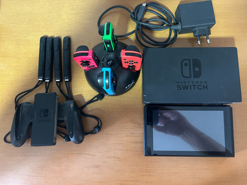 Console New Nintendo Switch + Carregador Para Joy-con + Controle Nintendo Joy Con.