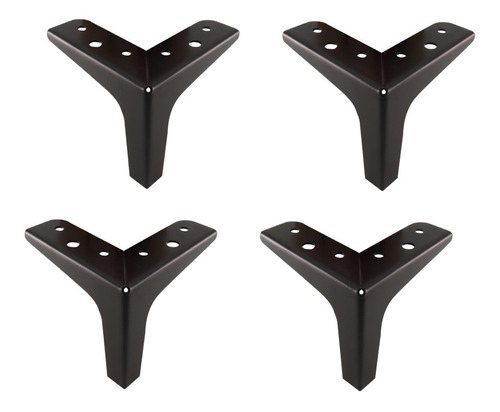 Pata Para Salas O Muebles Pack 12 Piezas - Negro Mate