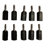 Pack 10 De Adaptador Audio Plug Jack 2.5 Macho A 3.5 Hembra 