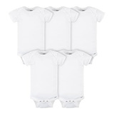 Ropa Para Bebe Bodys Unisex Color Blanco X5 Talla 12 Meses