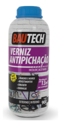 Verniz Antipichação 1l Bautech Incolor Paredes E Muros