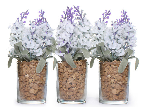 Vaso Planta Artificial Mini Arranjo Flor Artificial Lavanda