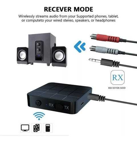 Receptor Transmissor De Áudio Bluetooth 5.0 Aux Rca Mini