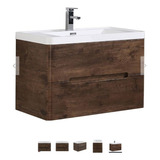 Kit Mueble Vanitorio 80 Cm Chocolate Sensi Dacqua 