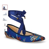 Zapato De Piso Textil Azul Rey 