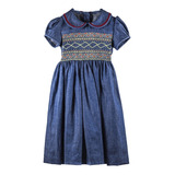 Vestido Para Niña En Mezclilla Color Azul Iteb García