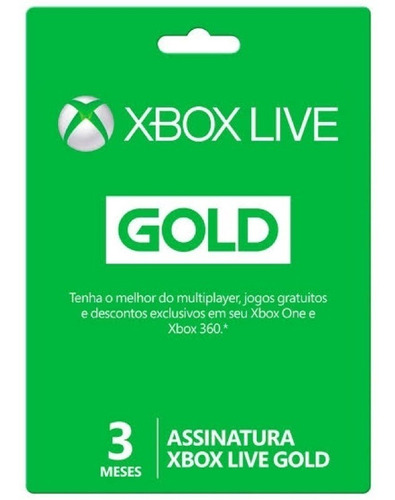 Xbox Live Gold Brasil Br Cartão De 3 Meses Xbox One E Series