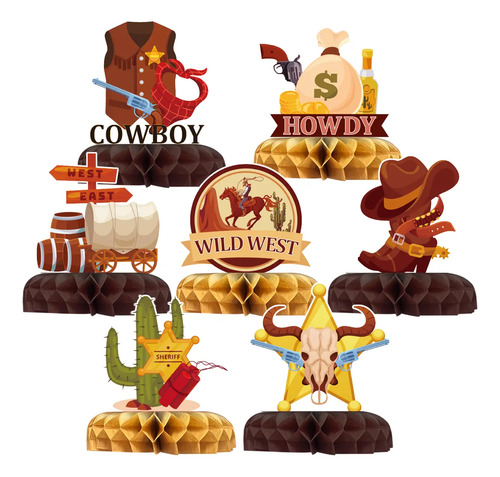 7pzs Vaquero Centros De Mesa Decoración De Bodas Cumpleaños | MercadoLibre