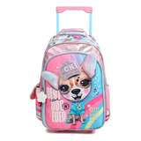 Mochila Escolar Infantil Chimola Carro Con Ruedas Perro 18 