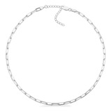 Choker Cadeado Longa 4mm Prata 925