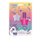 Set Maquillaje Infantil Esmalte + Mini Pupa Unicorn Dreams