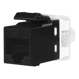 24 Unidades De Conector Fêmea Keystone Rj45 Cat6 Preto Slim