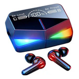 Auricular In-ear Gamer Inalámbrico Fan Pro F10 Plus  Edition Negro Con Luz  Multicolor Led