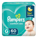 Fralda Descartável Infantil Pampers Confort Sec G Pacote 60 Unidades