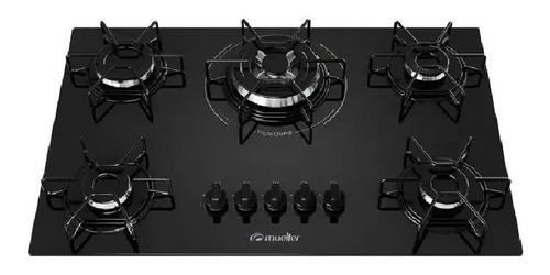 Cooktop A Gás Mueller 5 Bocas Tripla Chama Preto Mcg135bg1 