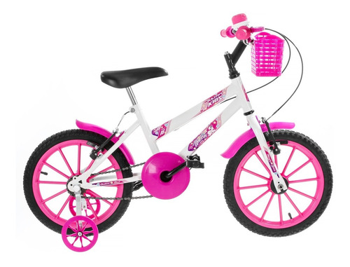 Bicicleta Infantil Aro 16 Com Rodinha E Cestinha De Menina