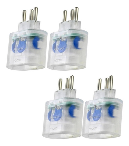 Kit 4x Protetor Eletrico Iclamper Pocket Transparente 3p