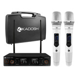 Microfone Kadosh K502m Branco Uhf Digital Duplo Recarregável