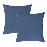 Kit 02 Capas De Almofada Decorativas Sofá Sala Quarto 45x45 Cor Suede Azul