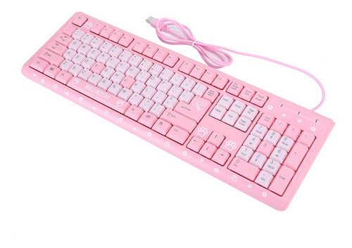 Teclado Usb Con Cable Ultrafino Lindo De Dibujos Animados Pa