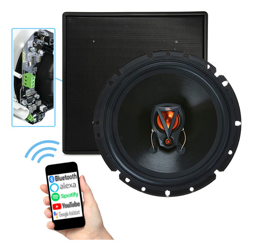 Caixa Som Ativa Bluetooth + Falante Jbl 6 Pol 50w Preto Teto