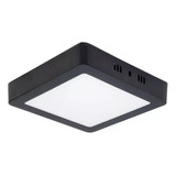 Panel Plafon Led Base 6w Interelec Cuadrado Negro Pack X 5