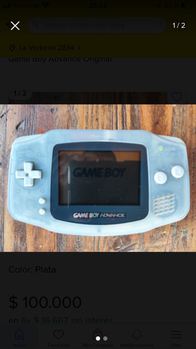 Nintendo Game Boy Advance Standard Color Glacier