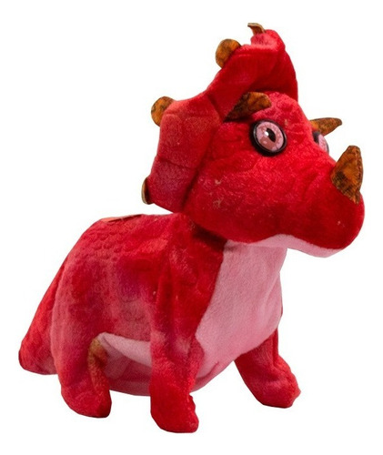 Dinosaurio De Peluche Con Movimieto Sonidos Juguete Infantil Color Rojo