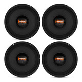 Kit 4 Woofers Magnum 12 Pol 350w Rms Bobina Simples 4 Ohms Cor Preto