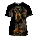 Camiseta Con Estampado De Perro Salchicha En 3d