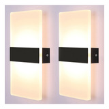 Lámpara De Pared Interior Acrílico Modernas Hogar Led 2pcs