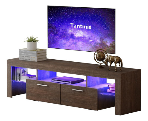 Tantmis Moderno Soporte De Tv Para 55/65/75 Con Luces Led Y