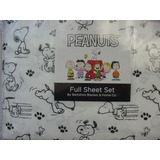 Berkshire Peanuts Snoopy Black On White Sheet Set Full