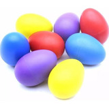 Kit 10 Ovinhos Ganza Shaker Colorido Chocalho Eggs