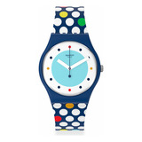 Reloj Swatch Mujer The May Collection Spots Of Joy So28n115 Color De La Malla Azul Color Del Bisel Azul Color Del Fondo Blanco