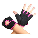 Guantes Medio Dedo Ciclismo Antideslizantes Fucsia Talla S