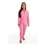Pijama Longo De Frio Aberto De Botão Amamentação Pós Parto