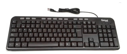 Teclado Global K227 Multimedia Con Cable Usb Negro